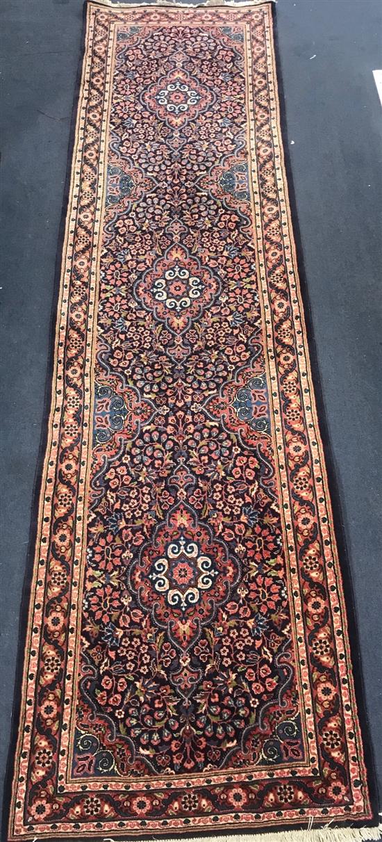 A Persian Malayaiz runner 260 x 67cm